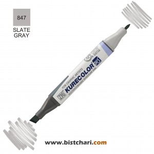 ماژیک راندو دو سر مدل Zig کد Slate Gray) 847) برند کیورکالر KureColor