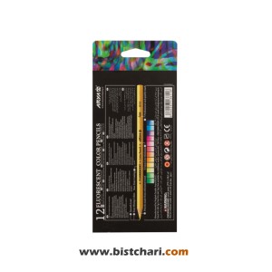 مداد رنگی 12 رنگ فلورسنت Fluorescent کالکشن Artist کد 3611 برند آریا Arya