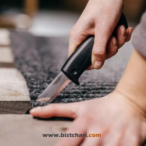 کارد دارای چاقوتیزکن مدل Builder&#39;s knife with sharpener کد 1023617 برند فیسکارس Fiskars
