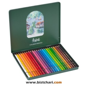 مداد رنگی 24 رنگ جعبه فلزی مدل Artist کد 3902 برند آریا Arya