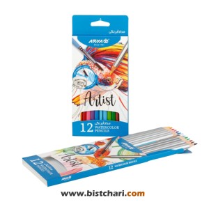 مداد رنگی آبرنگی 12 رنگ مدل Artist کد 3084 برند آریا Arya