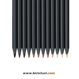 مداد رنگی 12 رنگ Black Edition مدل رنگ پوست Skin Tones کد 116414 برند فابر کاستل Faber Castell