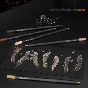 مداد رنگی 12 رنگ Black Edition مدل رنگ پوست Skin Tones کد 116414 برند فابر کاستل Faber Castell