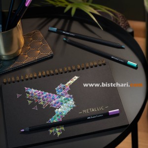 مداد رنگی 12 رنگ Black Edition مدل متالیک Metallic کد 116415 برند فابر کاستل Faber Castell