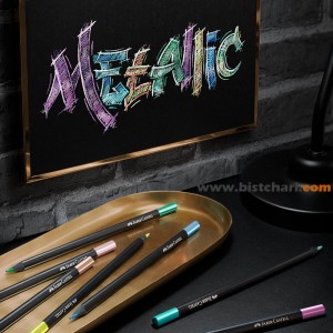 مداد رنگی 12 رنگ Black Edition مدل متالیک Metallic کد 116415 برند فابر کاستل Faber Castell