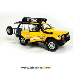 ماکت ماشین تویوتا Toyota مدل لندکروزر Land Cruiser رنگ زرد/خاکستری