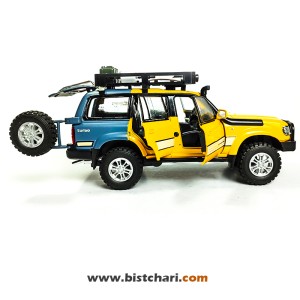 ماکت ماشین تویوتا Toyota مدل لندکروزر Land Cruiser رنگ زرد/خاکستری