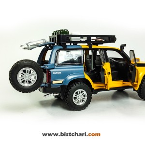ماکت ماشین تویوتا Toyota مدل لندکروزر Land Cruiser رنگ زرد/خاکستری