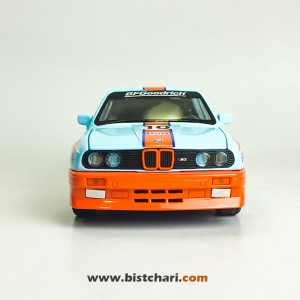 ماکت ماشین بی ام و BMW مدل M3 E30 رنگ آبی کمرنگ/نارنجی