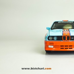 ماکت ماشین بی ام و BMW مدل M3 E30 رنگ آبی کمرنگ/نارنجی