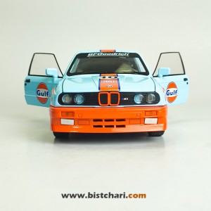 ماکت ماشین بی ام و BMW مدل M3 E30 رنگ آبی کمرنگ/نارنجی