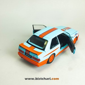ماکت ماشین بی ام و BMW مدل M3 E30 رنگ آبی کمرنگ/نارنجی