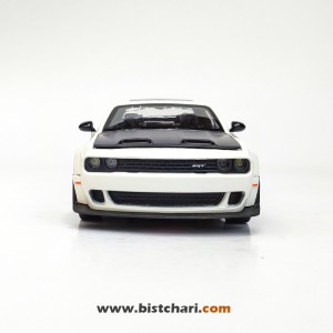 ماکت ماشین دوج چلنجر Dodge Challenger مدل SRT Hellcat رنگ سفید عاجی/مشکی