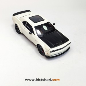 ماکت ماشین دوج چلنجر Dodge Challenger مدل SRT Hellcat رنگ سفید عاجی/مشکی