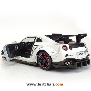 ماکت ماشین نیسان Nissan مدل GTR R35 رنگ سفید/مشکی
