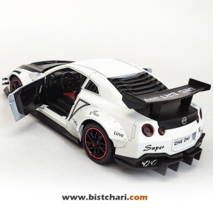 ماکت ماشین نیسان Nissan مدل GTR R35 رنگ سفید/مشکی