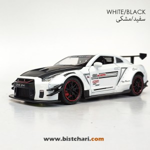 ماکت ماشین نیسان Nissan مدل GTR R35 رنگ سفید/مشکی