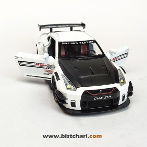 ماکت ماشین نیسان Nissan مدل GTR R35 رنگ سفید/مشکی