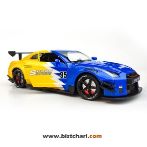 ماکت ماشین نیسان Nissan مدل GTR R35 رنگ آبی/زرد