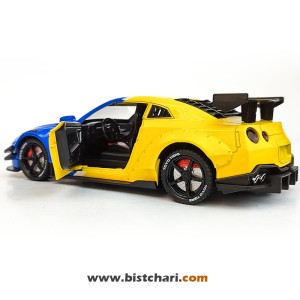 ماکت ماشین نیسان Nissan مدل GTR R35 رنگ آبی/زرد