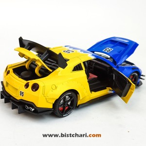 ماکت ماشین نیسان Nissan مدل GTR R35 رنگ آبی/زرد
