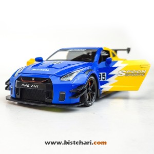 ماکت ماشین نیسان Nissan مدل GTR R35 رنگ آبی/زرد