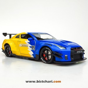 ماکت ماشین نیسان Nissan مدل GTR R35 رنگ آبی/زرد
