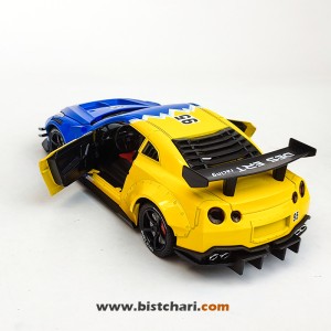ماکت ماشین نیسان Nissan مدل GTR R35 رنگ آبی/زرد