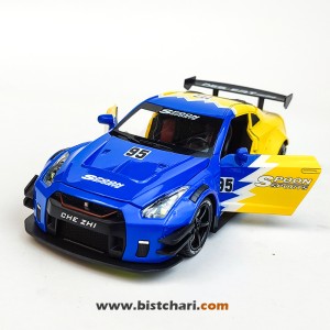 ماکت ماشین نیسان Nissan مدل GTR R35 رنگ آبی/زرد