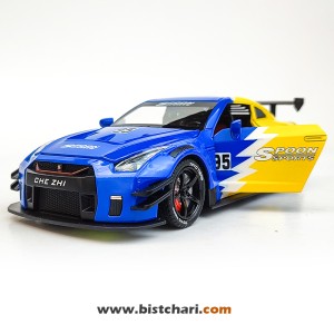 ماکت ماشین نیسان Nissan مدل GTR R35 رنگ آبی/زرد