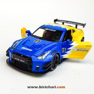 ماکت ماشین نیسان Nissan مدل GTR R35 رنگ آبی/زرد