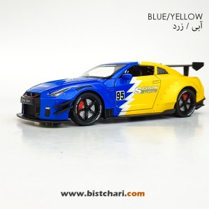 ماکت ماشین نیسان Nissan مدل GTR R35 رنگ آبی/زرد