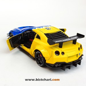ماکت ماشین نیسان Nissan مدل GTR R35 رنگ آبی/زرد