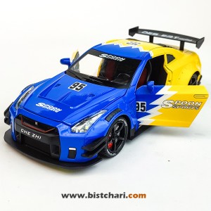 ماکت ماشین نیسان Nissan مدل GTR R35 رنگ آبی/زرد