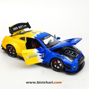 ماکت ماشین نیسان Nissan مدل GTR R35 رنگ آبی/زرد