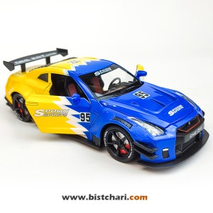 ماکت ماشین نیسان Nissan مدل GTR R35 رنگ آبی/زرد