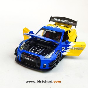 ماکت ماشین نیسان Nissan مدل GTR R35 رنگ آبی/زرد