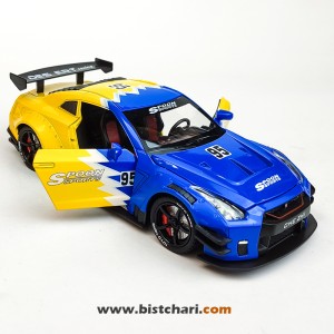 ماکت ماشین نیسان Nissan مدل GTR R35 رنگ آبی/زرد