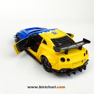 ماکت ماشین نیسان Nissan مدل GTR R35 رنگ آبی/زرد