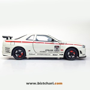 ماکت ماشین نیسان Nissan Skyline مدل GTR R34 رنگ سفید