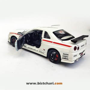 ماکت ماشین نیسان Nissan Skyline مدل GTR R34 رنگ سفید