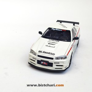ماکت ماشین نیسان Nissan Skyline مدل GTR R34 رنگ سفید