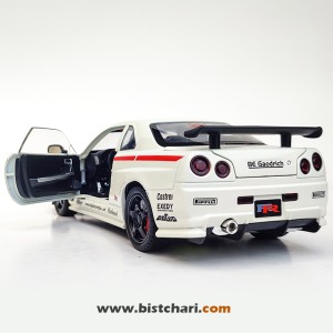 ماکت ماشین نیسان Nissan Skyline مدل GTR R34 رنگ سفید