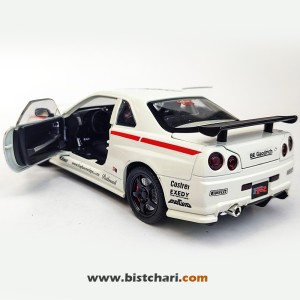 ماکت ماشین نیسان Nissan Skyline مدل GTR R34 رنگ سفید