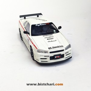 ماکت ماشین نیسان Nissan Skyline مدل GTR R34 رنگ سفید