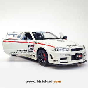 ماکت ماشین نیسان Nissan Skyline مدل GTR R34 رنگ سفید