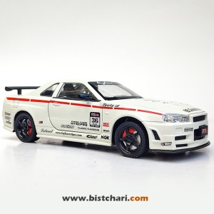 ماکت ماشین نیسان Nissan Skyline مدل GTR R34 رنگ سفید