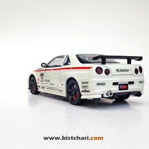 ماکت ماشین نیسان Nissan Skyline مدل GTR R34 رنگ سفید