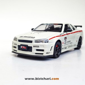 ماکت ماشین نیسان Nissan Skyline مدل GTR R34 رنگ سفید