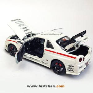 ماکت ماشین نیسان Nissan Skyline مدل GTR R34 رنگ سفید